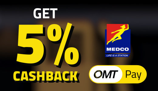 5% كاش باك فوري مع OMT Pay في محطّات Medco!